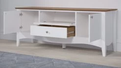 TV-Lowboard "Lissabon" In Kiefer Teilmassiv Weiß Lackiert Landhaus TV Unterteil 140 X 58 Cm 16 TV-Lowboard "Lissabon" In Kiefer Teilmassiv Weiß Lackiert Landhaus TV Unterteil 140 X 58 Cm -Wohnwelt Verkauf 9015 7