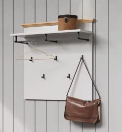 Garderobenpaneel "Landside" In Grau Und Eiche Artisan Landhaus Wandgarderobe 91 X 106 Cm -Wohnwelt Verkauf 9041 4