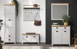 Garderobenpaneel "Landside" In Grau Und Eiche Artisan Landhaus Wandgarderobe 91 X 106 Cm -Wohnwelt Verkauf 9041 5