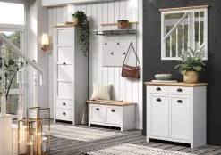 Garderobenpaneel "Landside" In Grau Und Eiche Artisan Landhaus Wandgarderobe 91 X 106 Cm -Wohnwelt Verkauf 9041 6