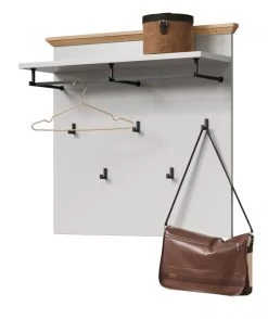 Garderobenpaneel "Landside" In Grau Und Eiche Artisan Landhaus Wandgarderobe 91 X 106 Cm -Wohnwelt Verkauf 9041 7