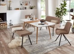 2 X Stuhl "Meran" In Hellbraun Und Metallgestell Schwarz Esszimmerstuhl 2er Set -Wohnwelt Verkauf 9047 4