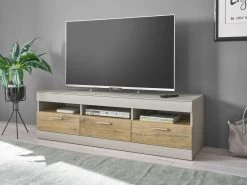 TV-Lowboard "Griego" In Kieselgrau Matt Und Zinneiche TV Unterteil 150 X 46 Cm -Wohnwelt Verkauf 9076 5
