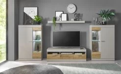 TV-Lowboard "Griego" In Kieselgrau Matt Und Zinneiche TV Unterteil 150 X 46 Cm -Wohnwelt Verkauf 9076 6