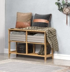 Schuhregal "Arona" In Massivholz Kiefer Honigfarben Gewachst Flur Diele Regal 100 X 63 Cm -Wohnwelt Verkauf 9093 4