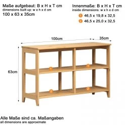 Schuhregal "Arona" In Massivholz Kiefer Honigfarben Gewachst Flur Diele Regal 100 X 63 Cm -Wohnwelt Verkauf 9093 8