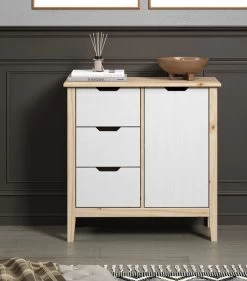 Kommode "Latera" In Massivholz Kiefer Weiß Lackiert Wohn- Und Esszimmer Sideboard 78 X 79 Cm -Wohnwelt Verkauf 9098 4