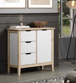 Kommode "Latera" In Massivholz Kiefer Weiß Lackiert Wohn- Und Esszimmer Sideboard 78 X 79 Cm -Wohnwelt Verkauf 9098 5