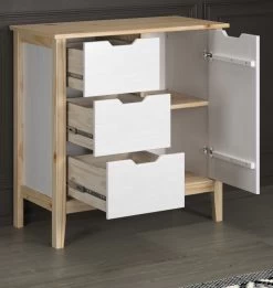 Kommode "Latera" In Massivholz Kiefer Weiß Lackiert Wohn- Und Esszimmer Sideboard 78 X 79 Cm -Wohnwelt Verkauf 9098 7