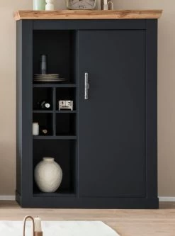 Kommode "Ribera" In Grau Und Wotan Eiche Landhaus Wohn- Und Esszimmer Highboard 107 X 146 Cm