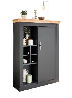 Kommode "Ribera" In Grau Und Wotan Eiche Landhaus Wohn- Und Esszimmer Highboard 107 X 146 Cm -Wohnwelt Verkauf 9101 8