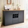 Sideboard "Ribera" In Grau Und Wotan Eiche Landhaus Wohn- Und Esszimmer Kommode 169 X 104 Cm -Wohnwelt Verkauf 9109 1