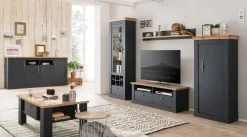 Sideboard "Ribera" In Grau Und Wotan Eiche Landhaus Wohn- Und Esszimmer Kommode 200 X 104 Cm -Wohnwelt Verkauf 9110 6