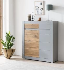 Kommode "Tamaris" In Platingrau Matt Und Zinneiche Wohn- Und Esszimmer Highboard 100 X 113 Cm 15 Kommode "Tamaris" In Platingrau Matt Und Zinneiche Wohn- Und Esszimmer Highboard 100 X 113 Cm -Wohnwelt Verkauf 9129 5