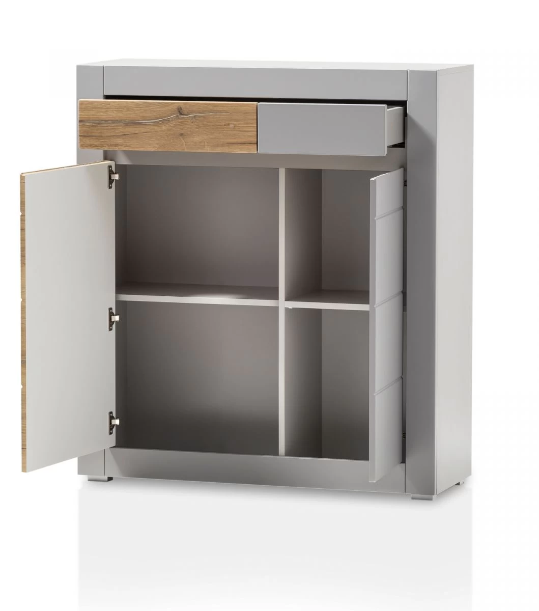 Kommode "Tamaris" In Platingrau Matt Und Zinneiche Wohn- Und Esszimmer Highboard 100 X 113 Cm 11 Kommode "Tamaris" In Platingrau Matt Und Zinneiche Wohn- Und Esszimmer Highboard 100 X 113 Cm – Bild 9