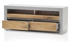 TV-Lowboard "Tamaris" In Platingrau Matt Und Zinneiche TV Unterteil Mit Komforthöhe 150 X 63 Cm -Wohnwelt Verkauf 9131 9