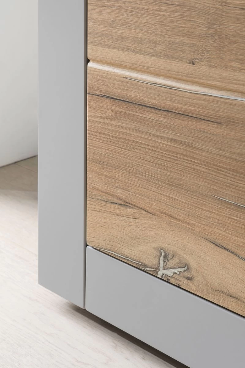 TV-Lowboard "Tamaris" In Platingrau Matt Und Zinneiche TV Unterteil Mit Komforthöhe 217 X 63 Cm 5 TV-Lowboard "Tamaris" In Platingrau Matt Und Zinneiche TV Unterteil Mit Komforthöhe 217 X 63 Cm – Bild 3