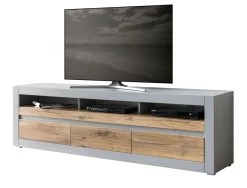 TV-Lowboard "Tamaris" In Platingrau Matt Und Zinneiche TV Unterteil Mit Komforthöhe 217 X 63 Cm 18 TV-Lowboard "Tamaris" In Platingrau Matt Und Zinneiche TV Unterteil Mit Komforthöhe 217 X 63 Cm -Wohnwelt Verkauf 9132 8