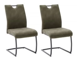 2 X Stuhl "Acroma" In Olive Antik-Look Freischwinger Esszimmerstuhl 2er Set Mit Komfortsitzhöhe Bis 150 Kg 11 2 X Stuhl "Acroma" In Olive Antik-Look Freischwinger Esszimmerstuhl 2er Set Mit Komfortsitzhöhe Bis 150 Kg -Wohnwelt Verkauf 9168 5