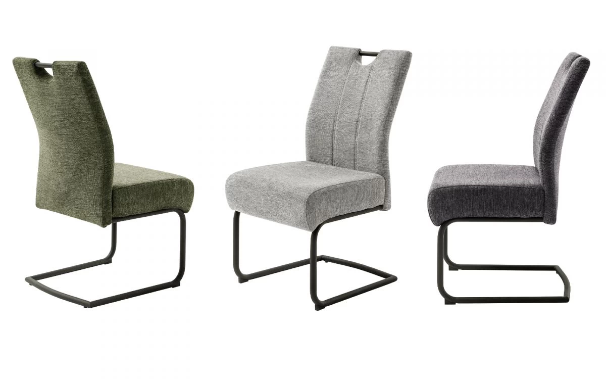 2 X Stuhl "Amery" In Anthrazit Chenille-Optik Freischwinger Esszimmerstuhl 2er Set Mit Komfortsitzhöhe Bis 150 Kg 3 2 X Stuhl "Amery" In Anthrazit Chenille-Optik Freischwinger Esszimmerstuhl 2er Set Mit Komfortsitzhöhe Bis 150 Kg