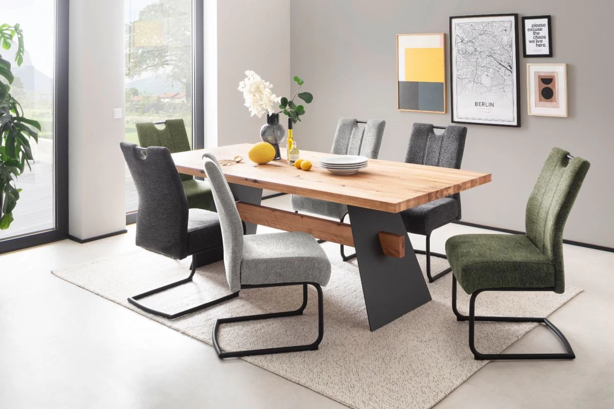 2 X Stuhl "Amery" In Anthrazit Chenille-Optik Freischwinger Esszimmerstuhl 2er Set Mit Komfortsitzhöhe Bis 150 Kg 6 2 X Stuhl "Amery" In Anthrazit Chenille-Optik Freischwinger Esszimmerstuhl 2er Set Mit Komfortsitzhöhe Bis 150 Kg – Bild 4