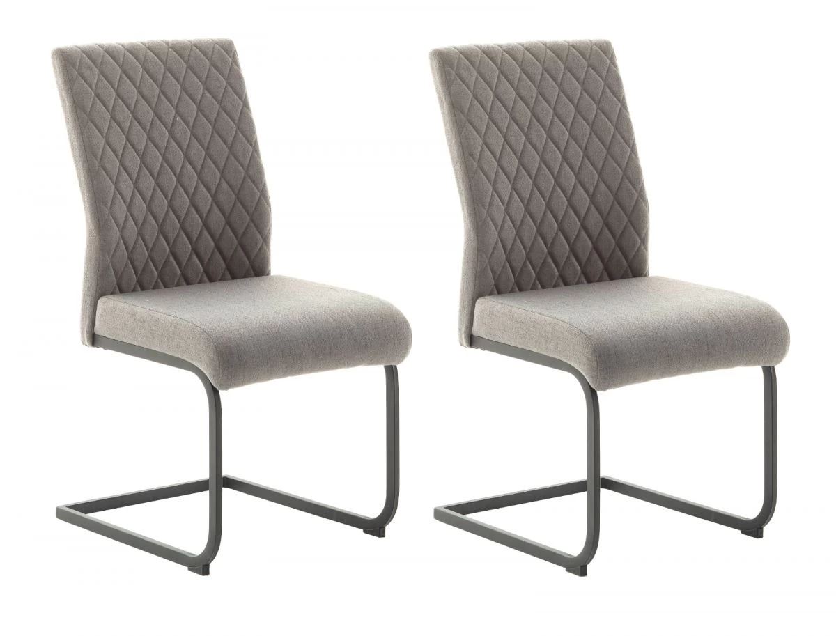 2 X Stuhl "Asti" In Grau Freischwinger Mit Komfortsitzhöhe Und Aqua Resistant Esszimmerstuhl 2er Set Bis 150 Kg 5 2 X Stuhl "Asti" In Grau Freischwinger Mit Komfortsitzhöhe Und Aqua Resistant Esszimmerstuhl 2er Set Bis 150 Kg – Bild 3