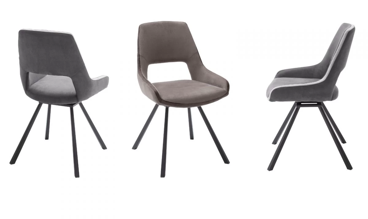 2 X Stuhl "Bayonne" In Grau Vintage-Look 4-Fußstuhl 180° Drehbar Esszimmerstuhl 2er Set Mit Komfortsitzhöhe 3 2 X Stuhl "Bayonne" In Grau Vintage-Look 4-Fußstuhl 180° Drehbar Esszimmerstuhl 2er Set Mit Komfortsitzhöhe