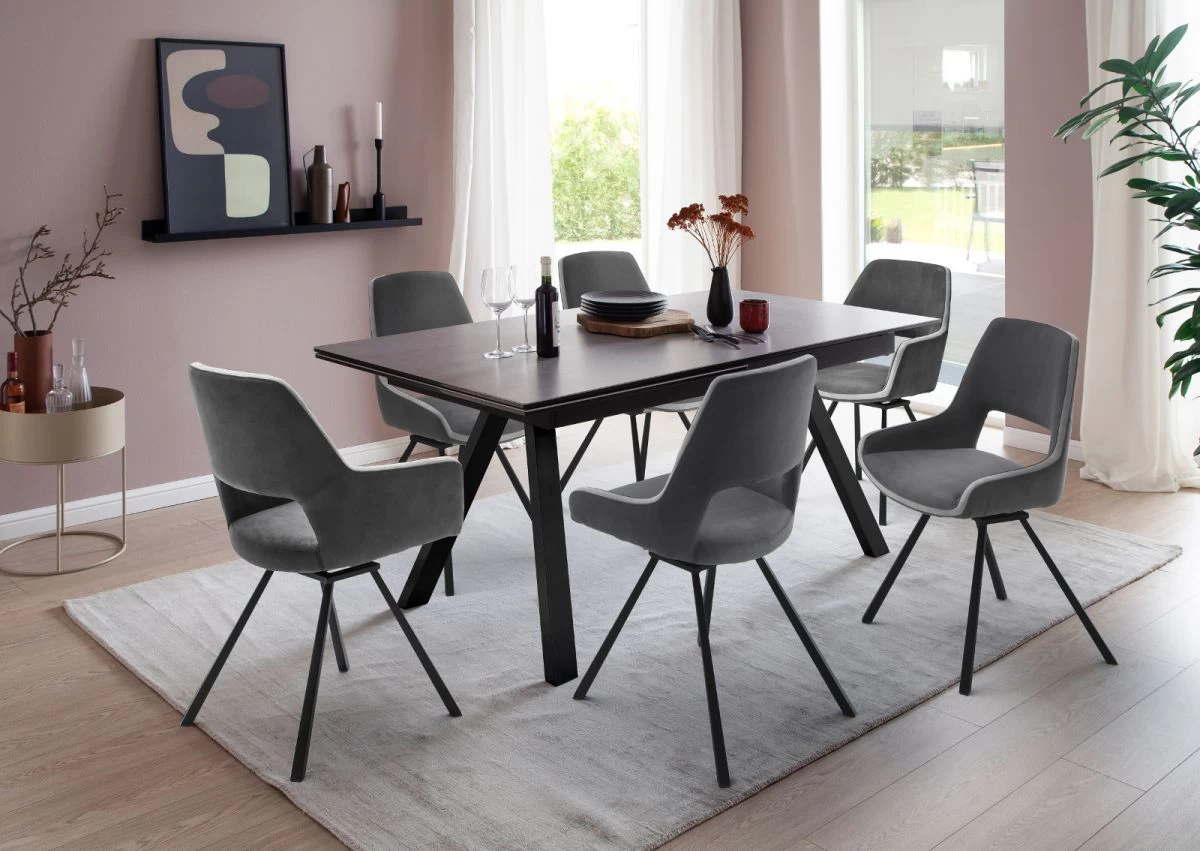 2 X Stuhl "Bayonne" In Grau Vintage-Look 4-Fußstuhl 180° Drehbar Esszimmerstuhl 2er Set Mit Komfortsitzhöhe 9 2 X Stuhl "Bayonne" In Grau Vintage-Look 4-Fußstuhl 180° Drehbar Esszimmerstuhl 2er Set Mit Komfortsitzhöhe – Bild 7