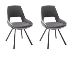 2 X Stuhl "Bayonne" In Grau Vintage-Look 4-Fußstuhl 180° Drehbar Esszimmerstuhl 2er Set Mit Komfortsitzhöhe 19 2 X Stuhl "Bayonne" In Grau Vintage-Look 4-Fußstuhl 180° Drehbar Esszimmerstuhl 2er Set Mit Komfortsitzhöhe -Wohnwelt Verkauf 9179 9