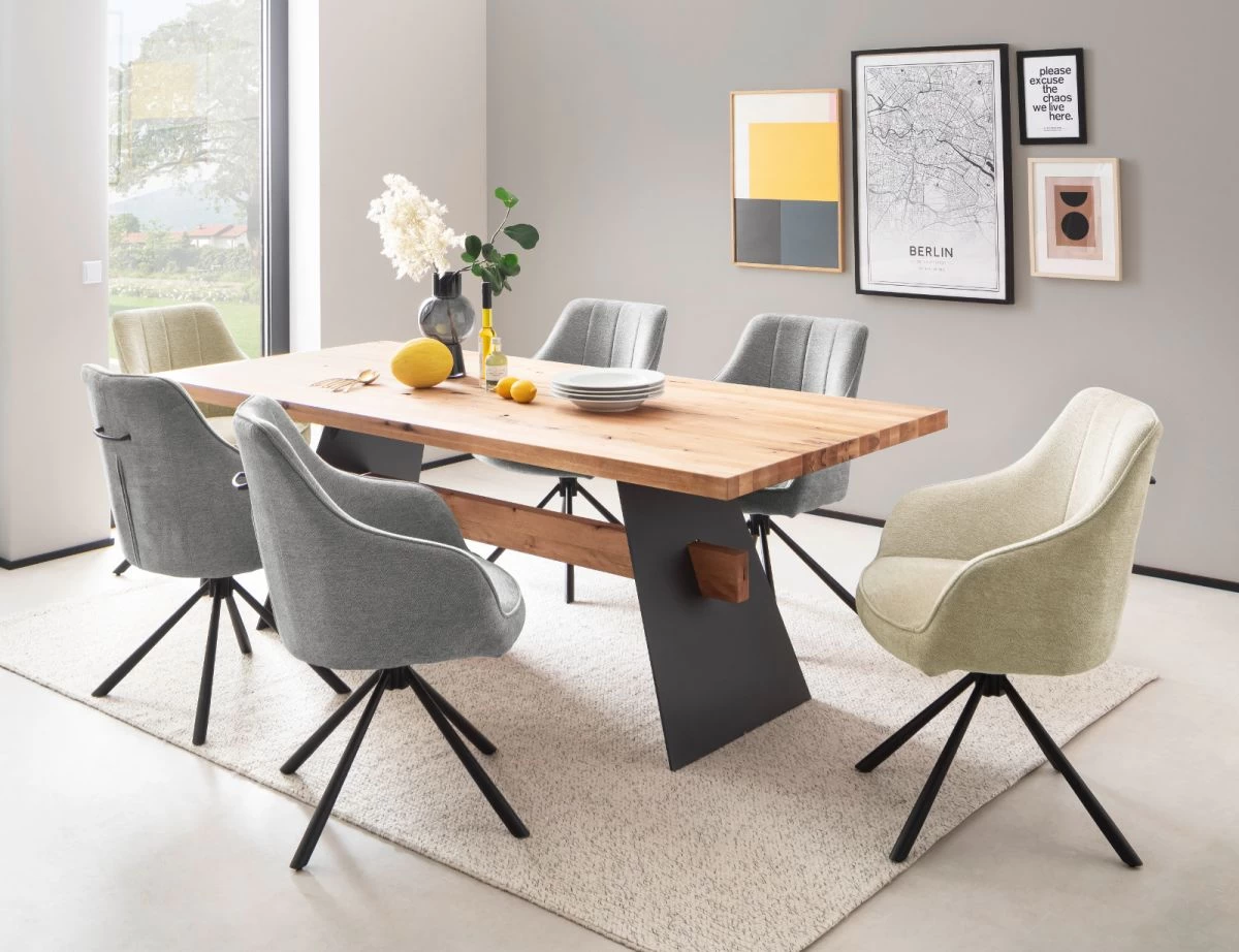 2 X Stuhl "Kasama" In Anthrazit Mit Armlehne 180° Drehbar Esszimmerstuhl 2er Set Mit Taschenfederkern 7 2 X Stuhl "Kasama" In Anthrazit Mit Armlehne 180° Drehbar Esszimmerstuhl 2er Set Mit Taschenfederkern – Bild 5