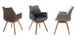 2 X Stuhl "Tacoma" In Anthrazit Mit Eiche Massiv Gestell 180° Drehbar Esszimmerstuhl 2er Set Mit Komfortsitzhöhe