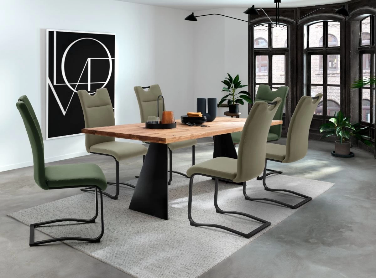 2 X Stuhl "Zapara" In Olive Mikrofaser Freischwinger Esszimmerstuhl 2er Set Mit Komfortsitzhöhe 6 2 X Stuhl "Zapara" In Olive Mikrofaser Freischwinger Esszimmerstuhl 2er Set Mit Komfortsitzhöhe – Bild 4