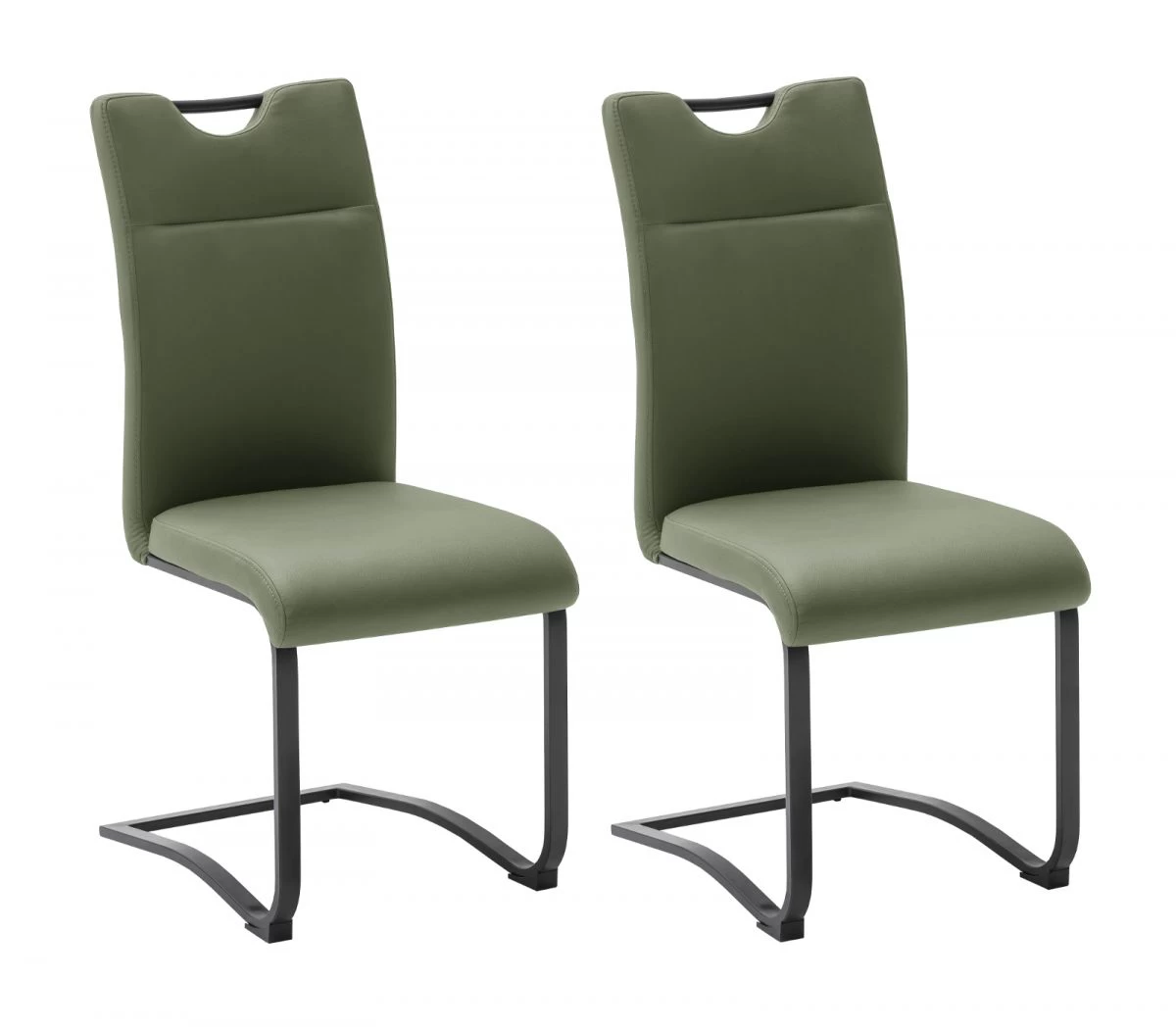 2 X Stuhl "Zapara" In Olive Mikrofaser Freischwinger Esszimmerstuhl 2er Set Mit Komfortsitzhöhe 8 2 X Stuhl "Zapara" In Olive Mikrofaser Freischwinger Esszimmerstuhl 2er Set Mit Komfortsitzhöhe – Bild 6