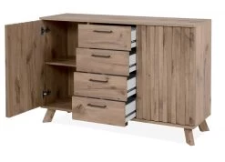 Kommode "Wellington" In Schweden Eiche Mit 3D-Reliefoptik Wohn- Und Esszimmer Sideboard 127 X 85 Cm -Wohnwelt Verkauf 9210 9