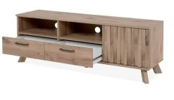 TV-Lowboard "Wellington" In Schweden Eiche Mit 3D-Reliefoptik TV Unterteil 140 X 50 Cm -Wohnwelt Verkauf 9214 9