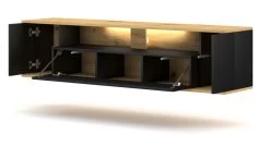 TV-Lowboard "Ronja" In Schwarz Und Artisan Eiche TV-Unterteil Hängend Mit LED Beleuchtung 160 X 39 Cm 14 TV-Lowboard "Ronja" In Schwarz Und Artisan Eiche TV-Unterteil Hängend Mit LED Beleuchtung 160 X 39 Cm -Wohnwelt Verkauf 9217 6