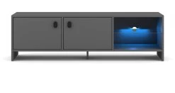 TV-Lowboard "Chorus" In Grau TV-Unterteil Mit LED Beleuchtung 140 X 40 Cm
