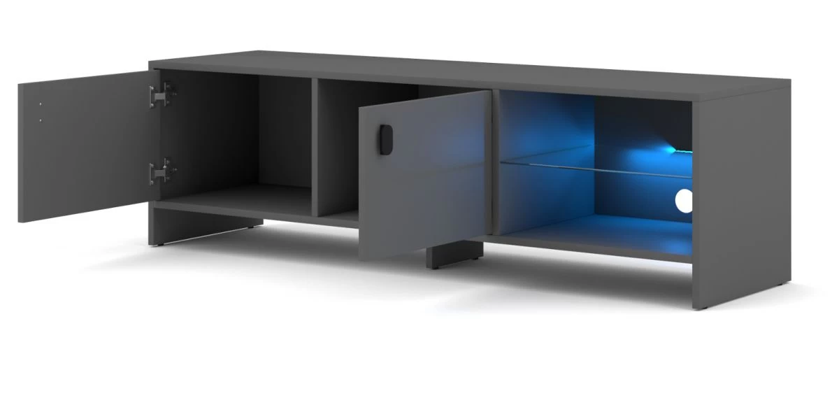 TV-Lowboard "Chorus" In Grau TV-Unterteil Mit LED Beleuchtung 140 X 40 Cm 8 TV-Lowboard "Chorus" In Grau TV-Unterteil Mit LED Beleuchtung 140 X 40 Cm – Bild 6