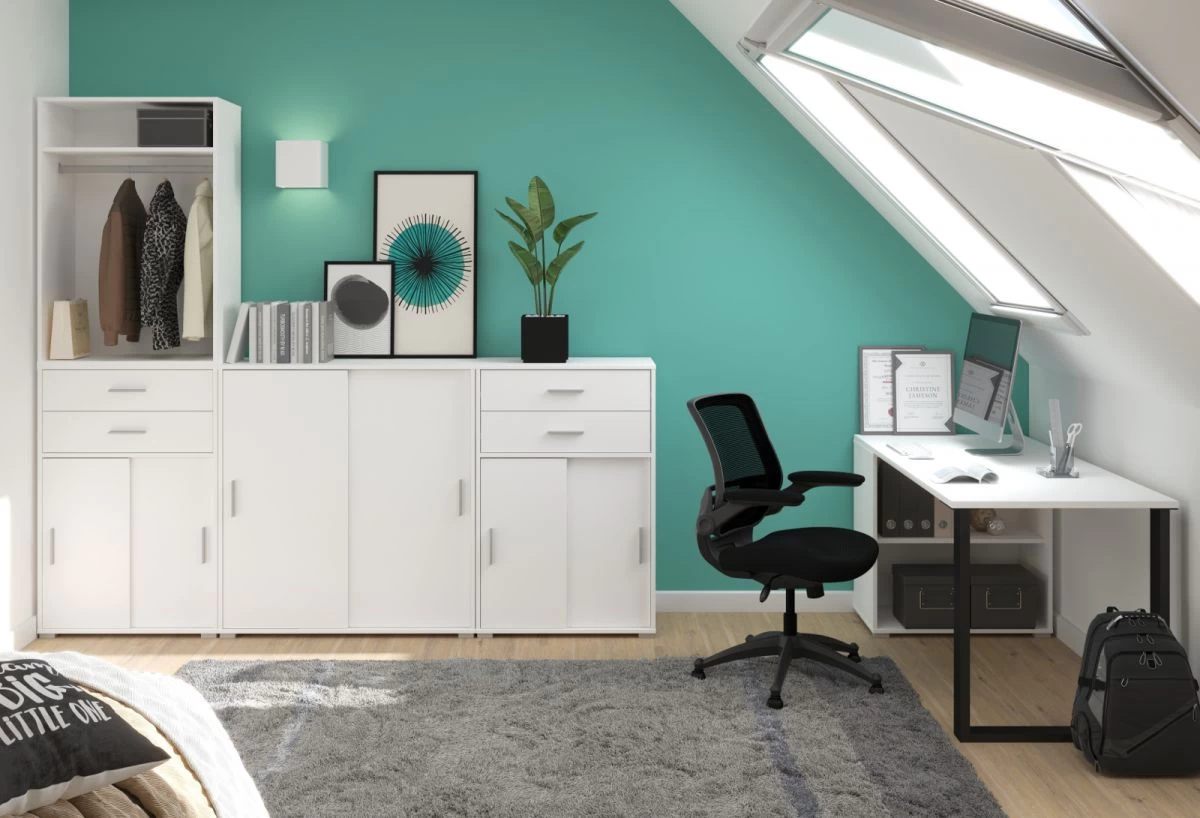 Garderobenschrank Set 4-teilig "Mover" In Weiß Systemmöbel Kombination 136 X 212 Cm 8 Garderobenschrank Set 4-teilig "Mover" In Weiß Systemmöbel Kombination 136 X 212 Cm – Bild 6