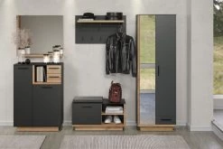 Garderobenpaneel "Synnax" In Grau Und Evoke Eiche Wandgarderobe 90 X 50 Cm -Wohnwelt Verkauf 9294 5