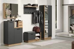 Garderobenpaneel "Synnax" In Grau Und Evoke Eiche Wandgarderobe 90 X 50 Cm -Wohnwelt Verkauf 9294 6