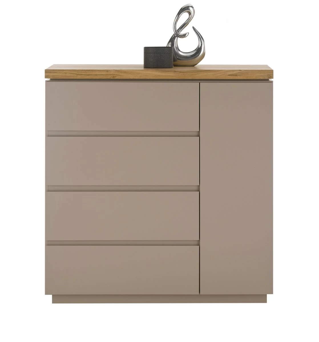 Kommode "Palamos" In Warmgrau Matt Lackiert Und Akazie Massiv Wohn- Und Esszimmer Sideboard 100 Cm 3 Kommode "Palamos" In Warmgrau Matt Lackiert Und Akazie Massiv Wohn- Und Esszimmer Sideboard 100 Cm