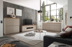 Kommode "Palamos" In Warmgrau Matt Lackiert Und Akazie Massiv Wohn- Und Esszimmer Highboard 113 X 123 Cm 16 Kommode "Palamos" In Warmgrau Matt Lackiert Und Akazie Massiv Wohn- Und Esszimmer Highboard 113 X 123 Cm -Wohnwelt Verkauf 9386 6