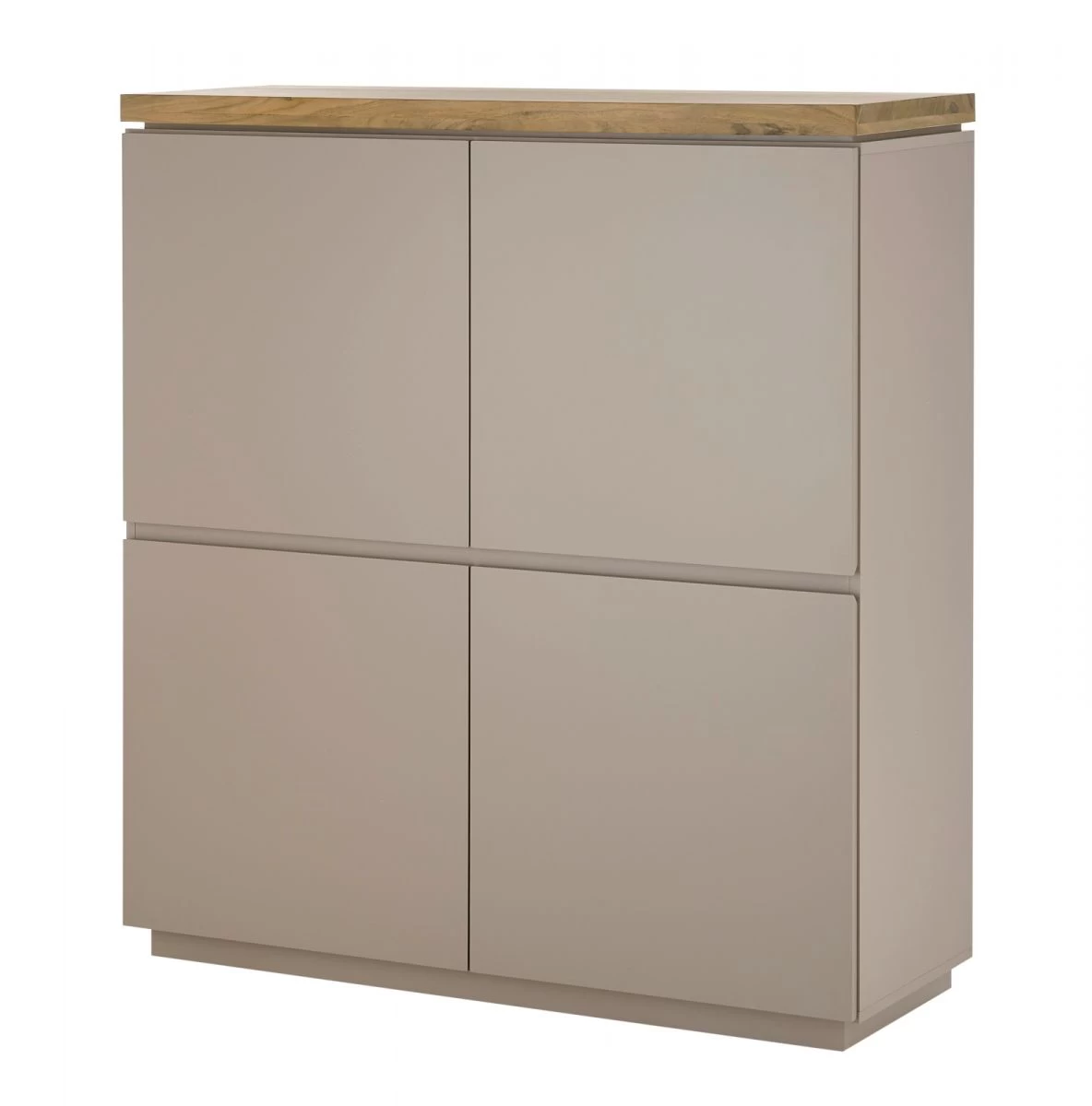 Kommode "Palamos" In Warmgrau Matt Lackiert Und Akazie Massiv Wohn- Und Esszimmer Highboard 113 X 123 Cm 10 Kommode "Palamos" In Warmgrau Matt Lackiert Und Akazie Massiv Wohn- Und Esszimmer Highboard 113 X 123 Cm – Bild 8