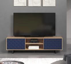 TV-Lowboard "Sentra" In Blau Matt Mit 3-D Struktur Und Eiche Artisan TV-Unterteil 184 Cm 14 TV-Lowboard "Sentra" In Blau Matt Mit 3-D Struktur Und Eiche Artisan TV-Unterteil 184 Cm -Wohnwelt Verkauf 9460 4