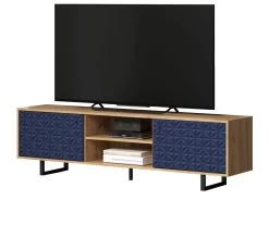 TV-Lowboard "Sentra" In Blau Matt Mit 3-D Struktur Und Eiche Artisan TV-Unterteil 184 Cm 17 TV-Lowboard "Sentra" In Blau Matt Mit 3-D Struktur Und Eiche Artisan TV-Unterteil 184 Cm -Wohnwelt Verkauf 9460 7