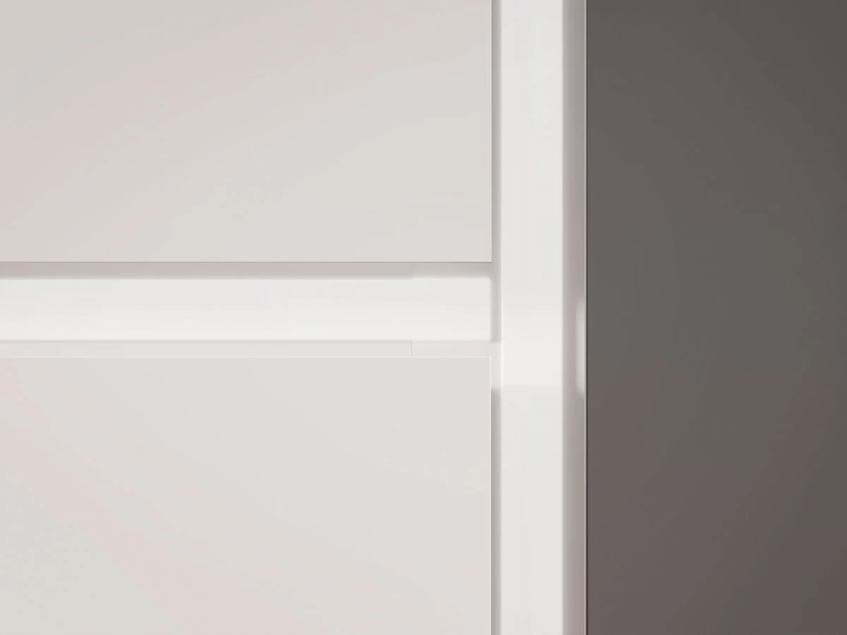 Kommode "Kato" In Weiß Und Grau Wohn- Und Esszimmer Sideboard Inklusive Frontbeleuchtung 75 X 84 Cm 4 Kommode "Kato" In Weiß Und Grau Wohn- Und Esszimmer Sideboard Inklusive Frontbeleuchtung 75 X 84 Cm – Bild 2