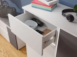 Sideboard "Kato" In Weiß Und Grau Wohn- Und Esszimmer Kommode Inklusive Frontbeleuchtung 150 X 84 Cm -Wohnwelt Verkauf 9597 3