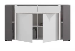 Sideboard "Kato" In Weiß Und Grau Wohn- Und Esszimmer Kommode Inklusive Frontbeleuchtung 150 X 84 Cm -Wohnwelt Verkauf 9597 8