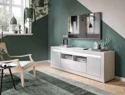 TV-Lowboard "Eos" In Weiß Hochglanz TV Unterteil In Komforthöhe Und LED Beleuchtung Inklusive 173 X 59 Cm -Wohnwelt Verkauf 9649 3